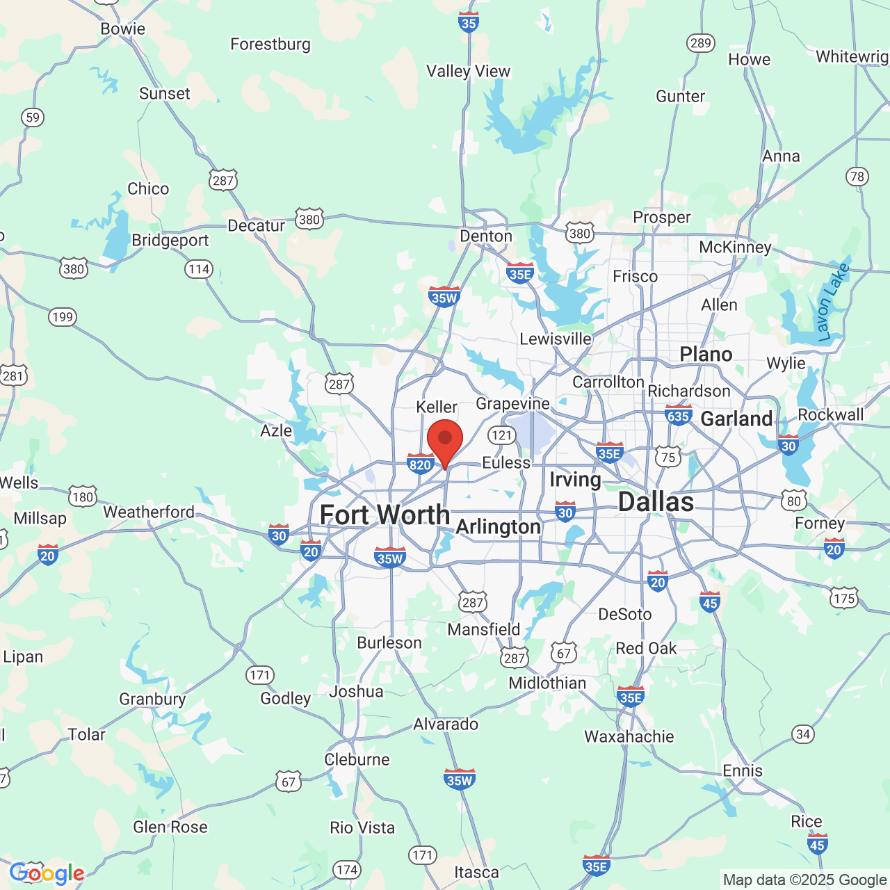 Google map image of our location in 4351 Booth Calloway Road North Richland Hills, TX