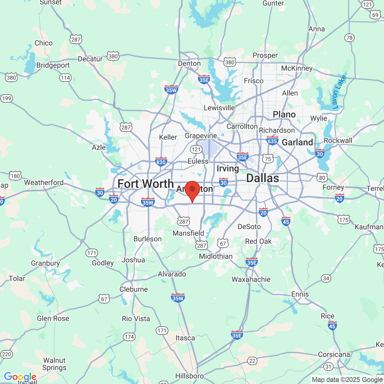 Google map image of our location in 811 W Interstate 20 Arlington, TX